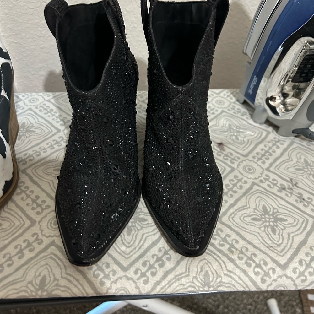 Jessica Simpson Black Sparkle Ankle Booties